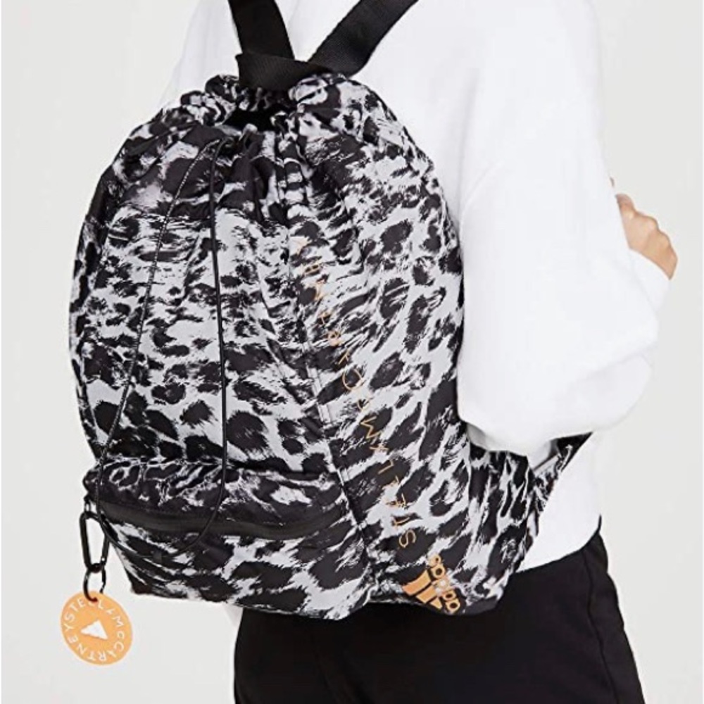 New with tags. Adidas by Stella McCartney Leopard-Print Drawstring Gym Backpack